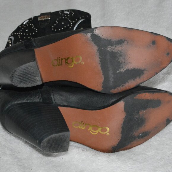 Dingo Black Ankle Boots with White Accents - Picture 5 of 6